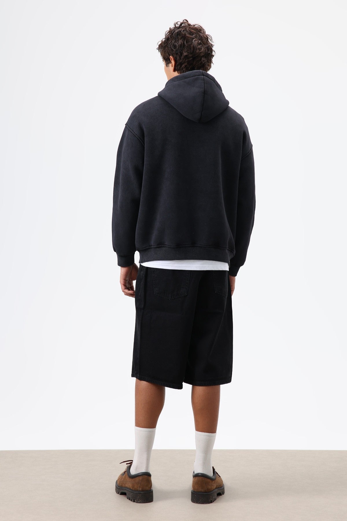 Oversize Baskılı Kapüşonlu Hoodie