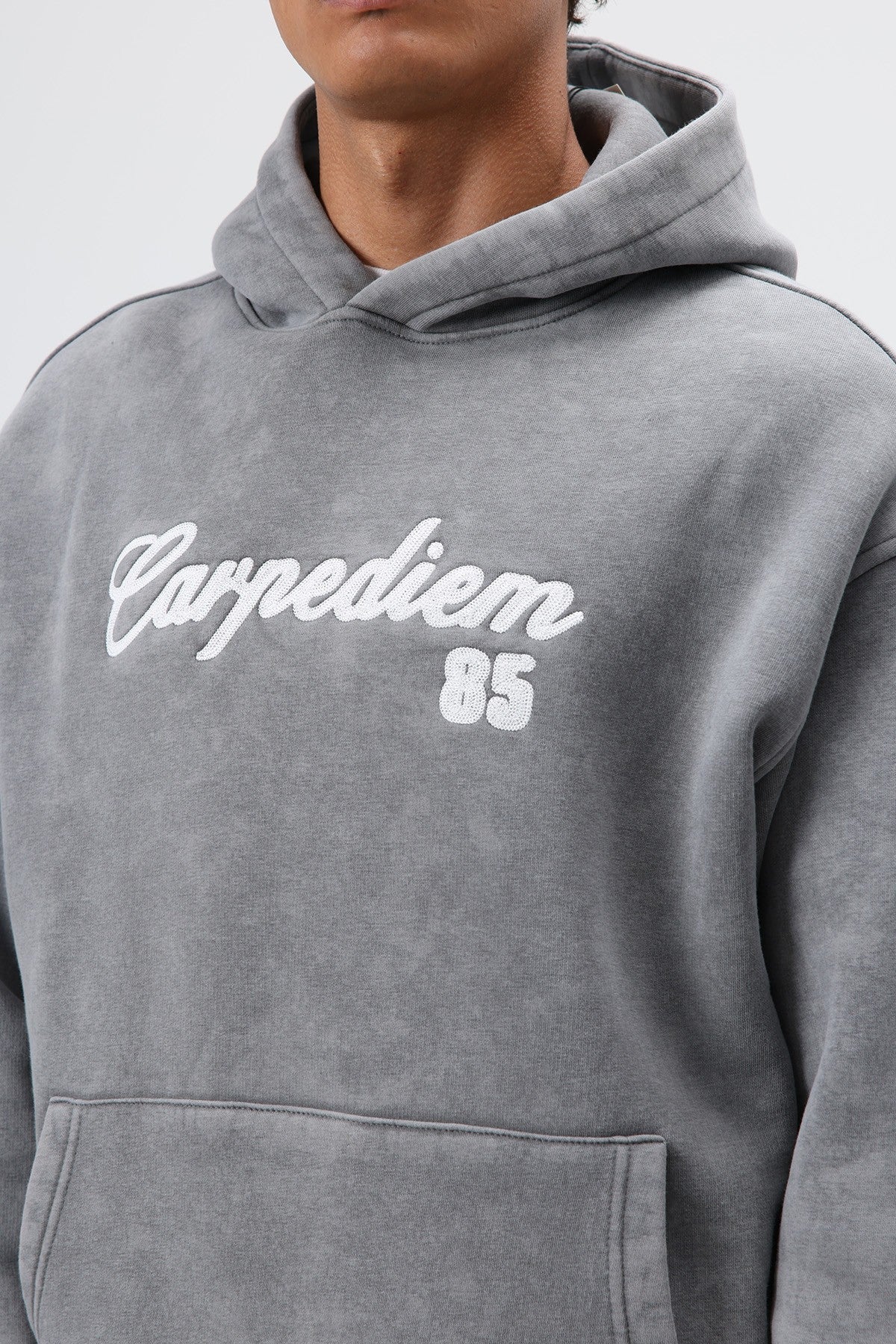 Oversize Baskılı Kapüşonlu Hoodie