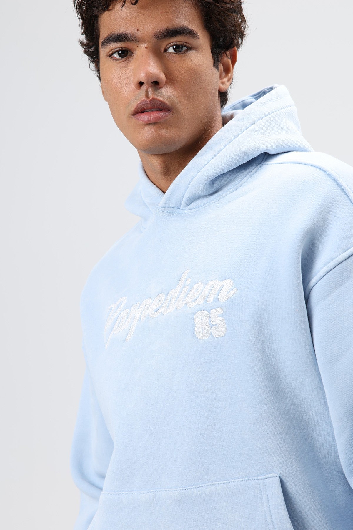 Oversize Baskılı Kapüşonlu Hoodie