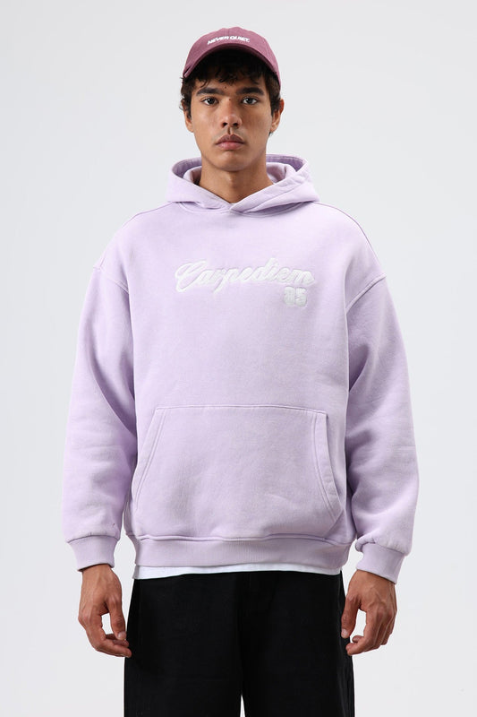 Oversize Baskılı Kapüşonlu Hoodie