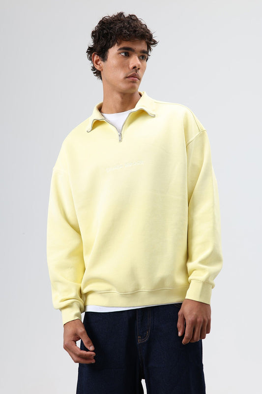 Yaka Fermuarlı Oversize Sweatshirt