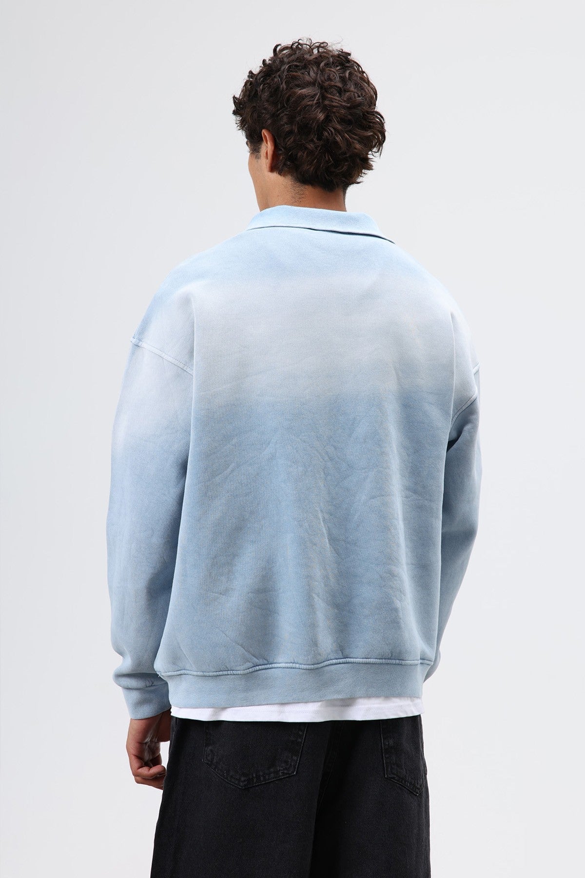 Yaka Fermuarlı Oversize Sweatshirt