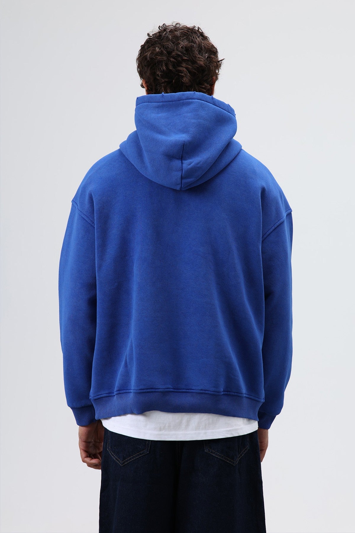 Oversize Baskılı Kapüşonlu Sweatshirt