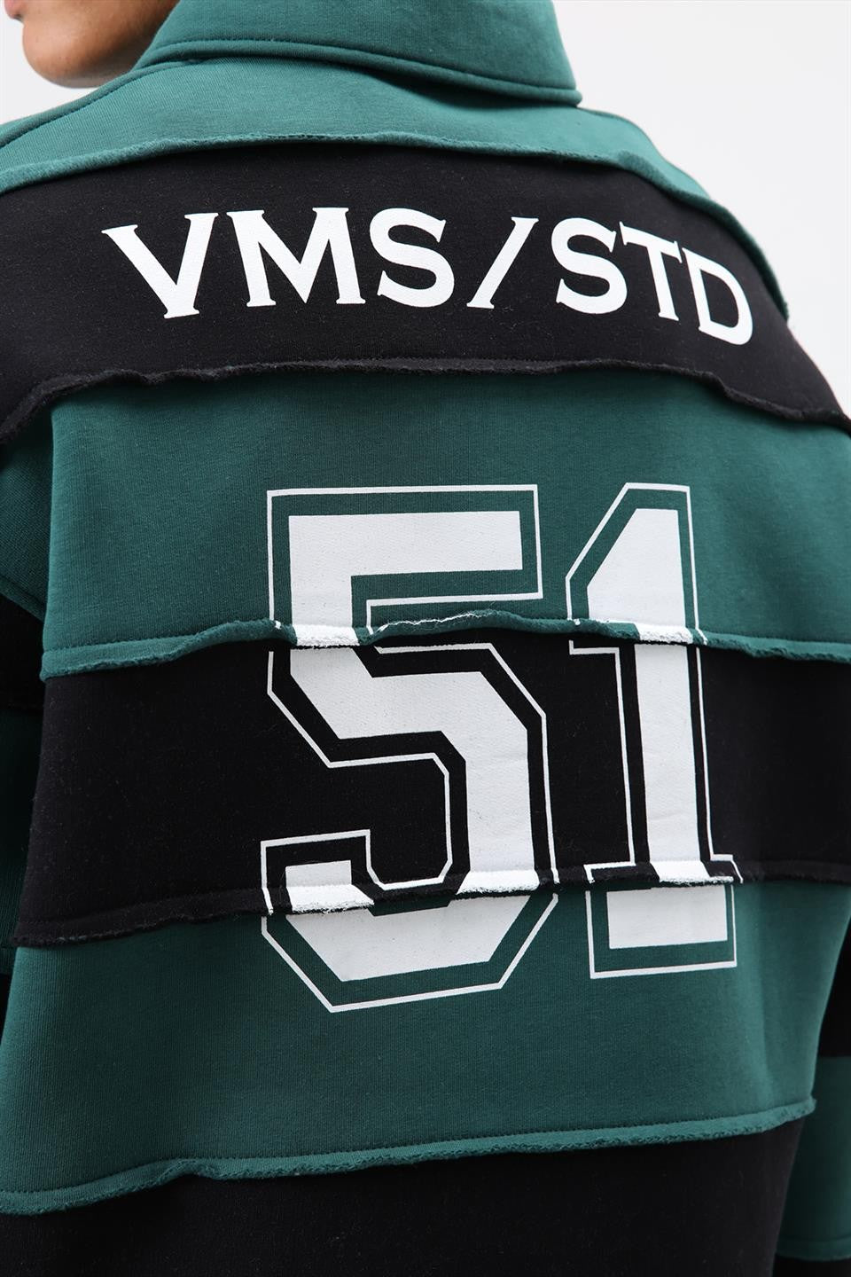 Oversize Şeritli Baskılı Sweatshirt