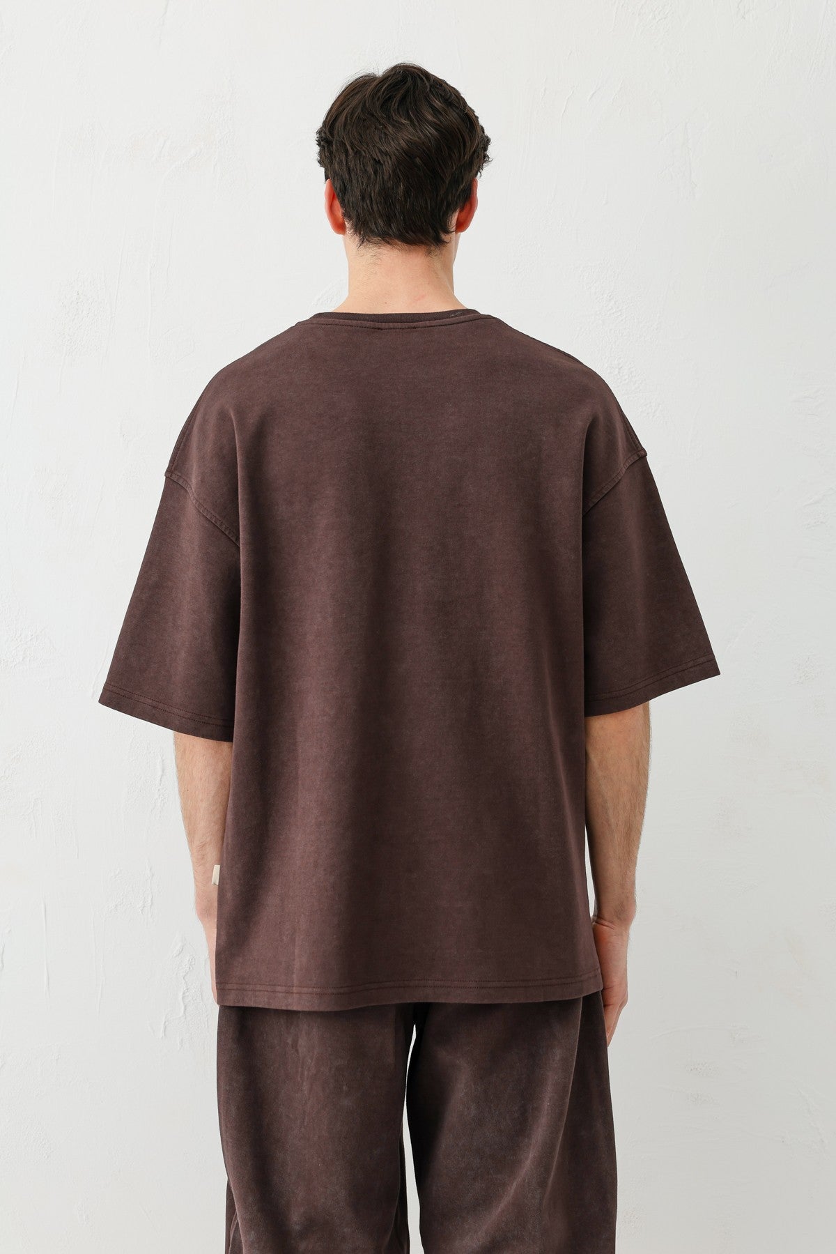 Kısa Kollu Yıkamalı Oversize Tişört