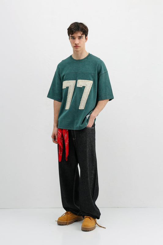 Numara Baskılı Oversize Tişört