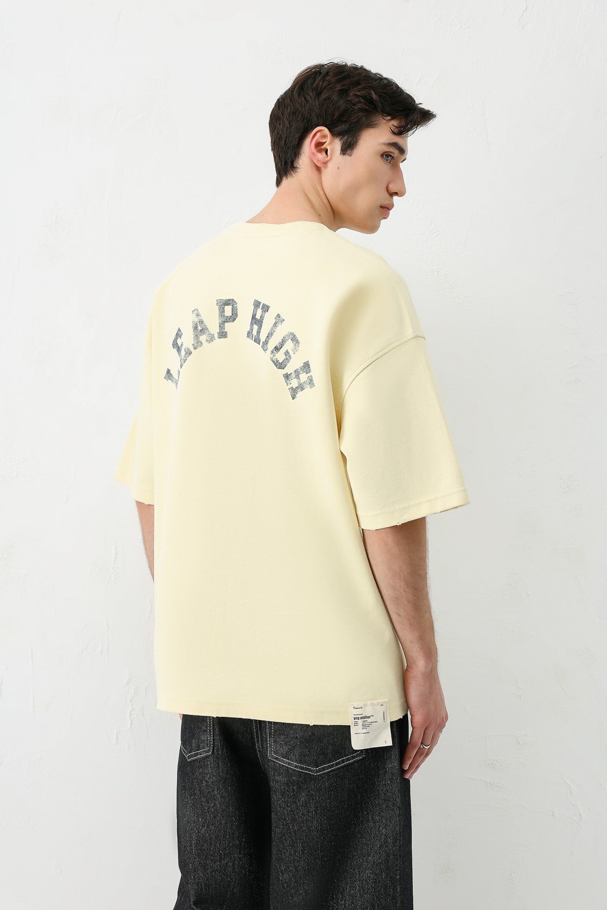 Yıkamalı Baskılı Oversize Tişört
