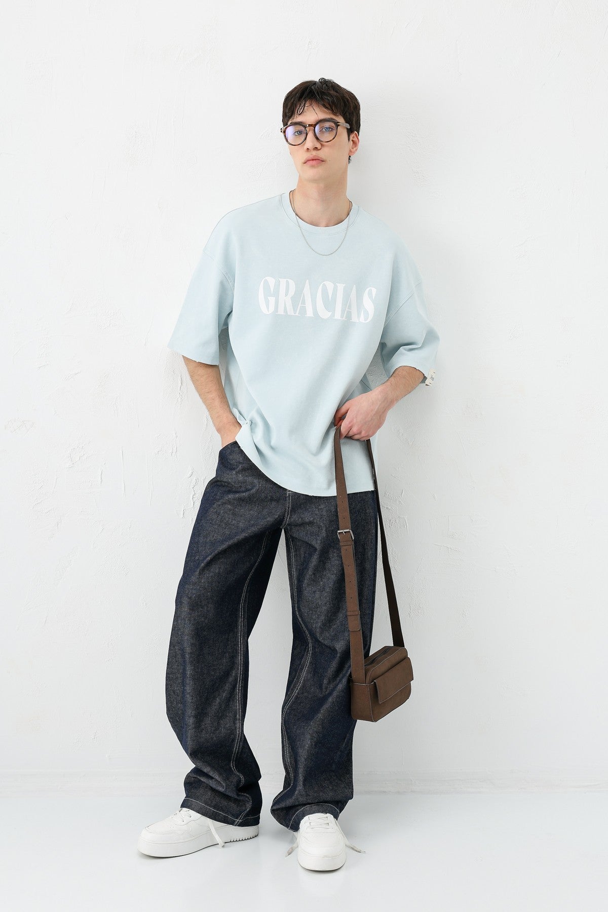 Oversize Gracias Baskılı Tişört