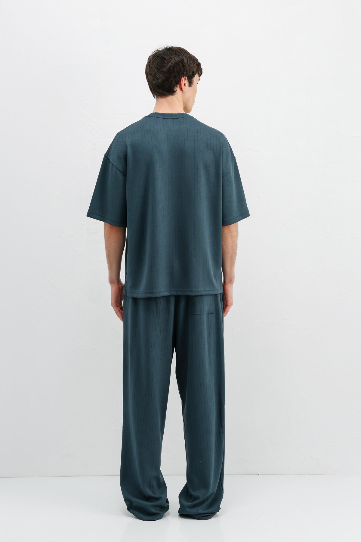 Fitilli Dokulu Oversize Tişört