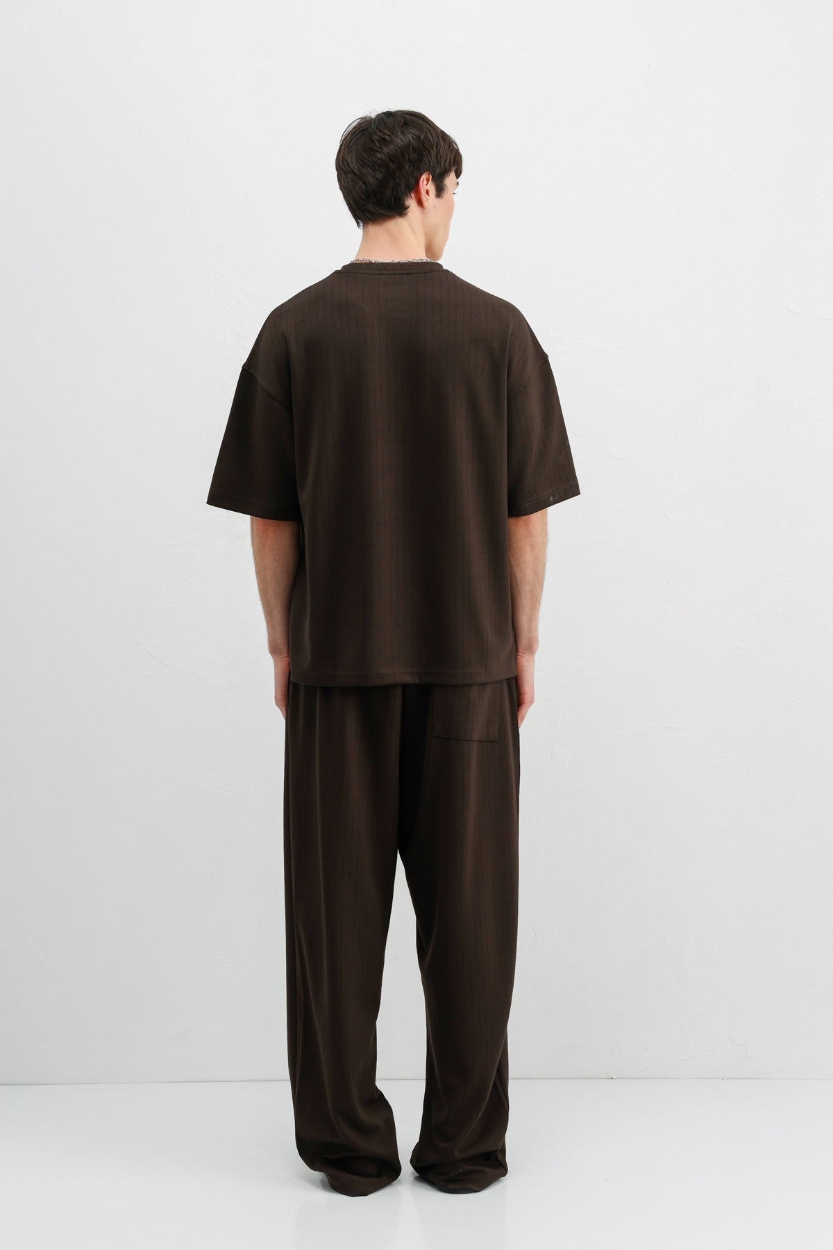Fitilli Dokulu Oversize Tişört
