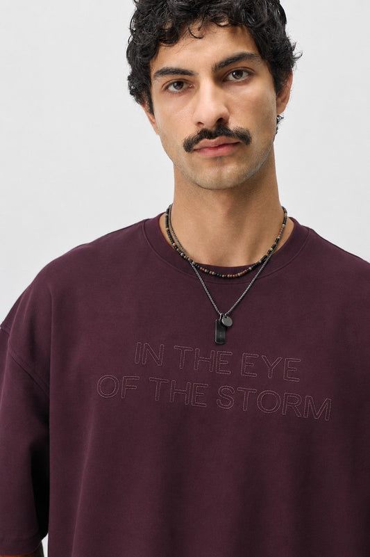 Oversize Ön Yazı Baskılı Tişört