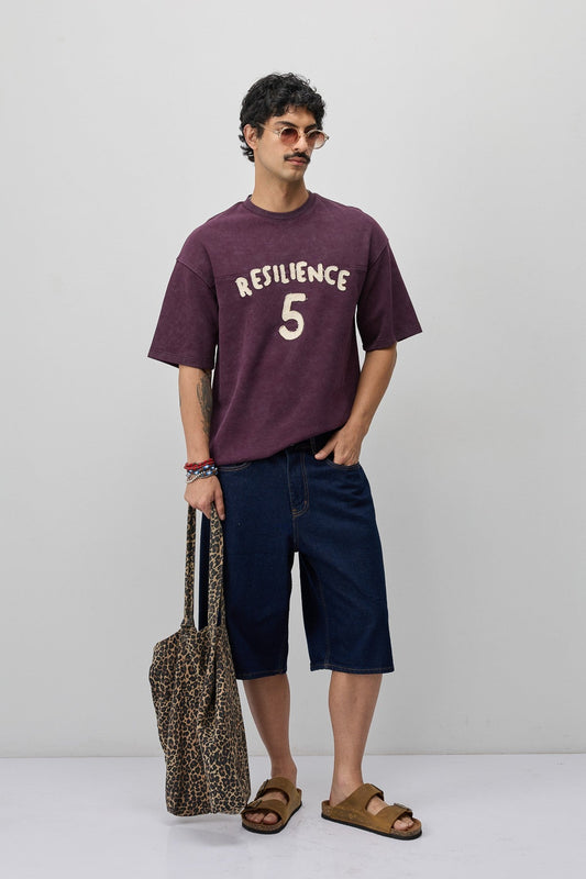 Oversize Yazı ve Sayı Baskılı Tİşört