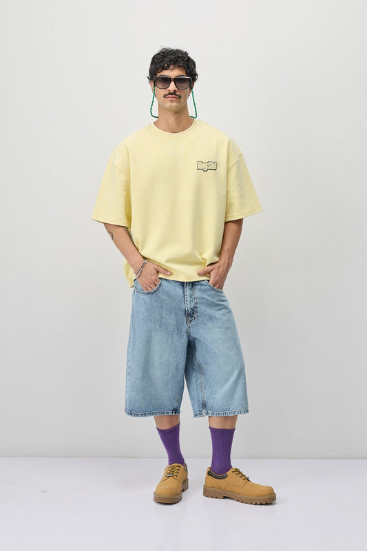 Oversize Etiket Baskılı Tİşört