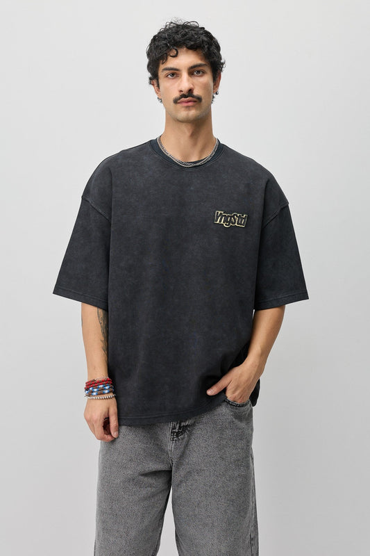 Oversize Etiket Baskılı Tİşört