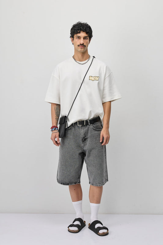 Oversize Etiket Baskılı Tİşört