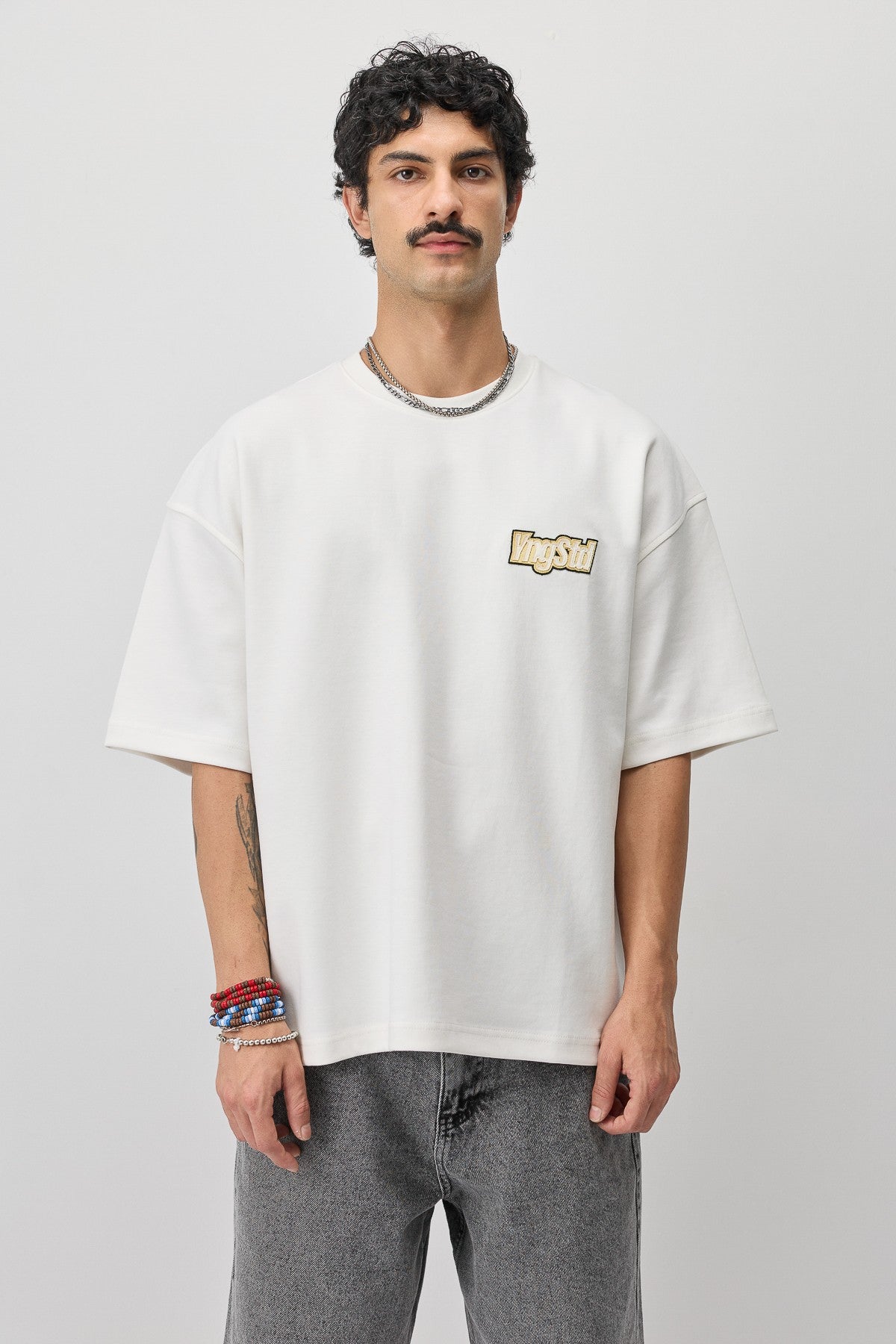 Oversize Etiket Baskılı Tİşört