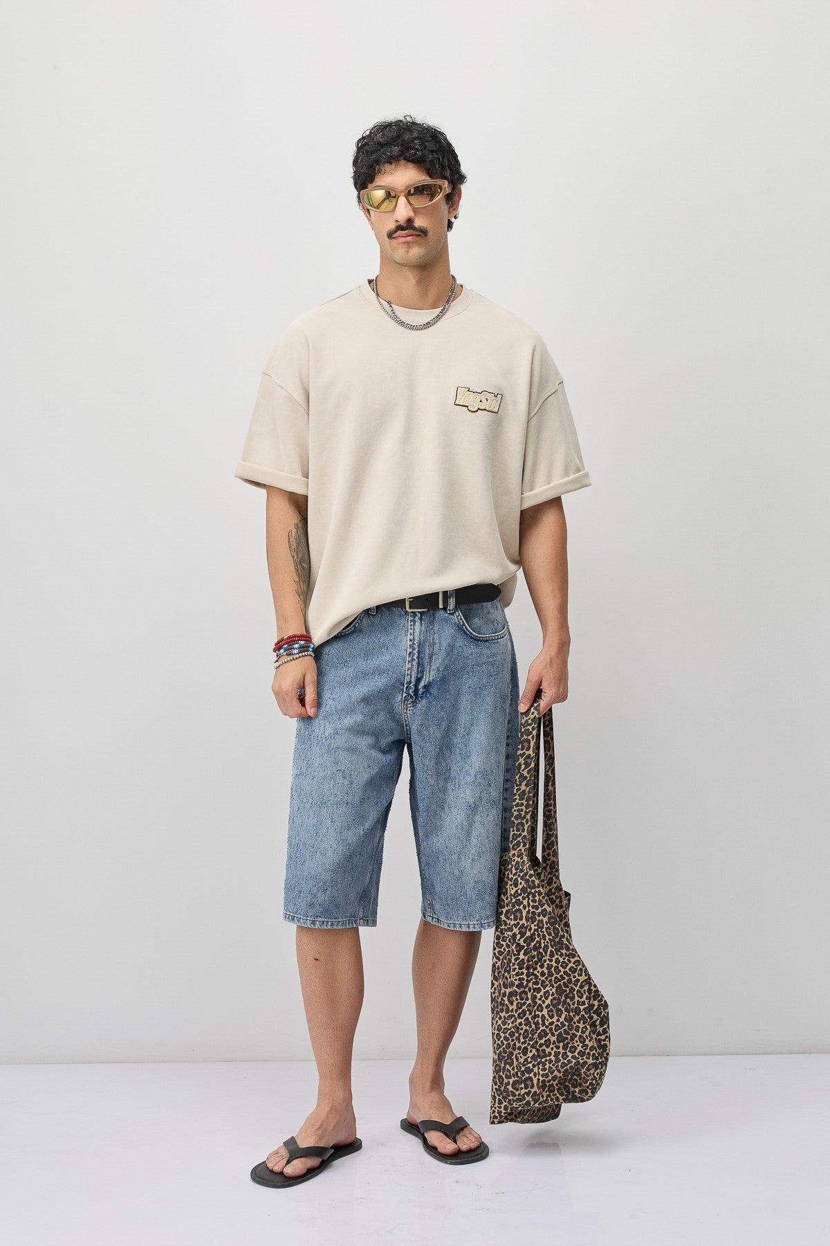 Oversize Etiket Baskılı Tİşört
