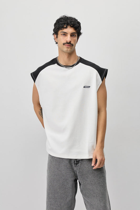 Oversize Arka Baskılı Kolsuz Tişört