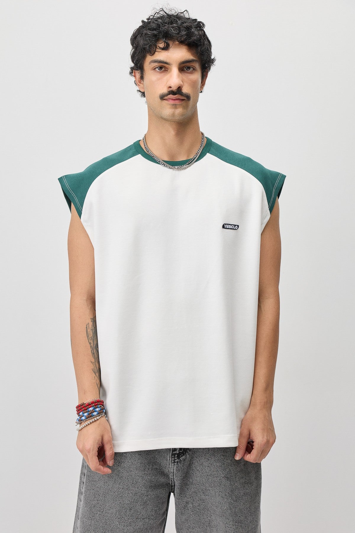 Oversize Arka Baskılı Kolsuz Tişört