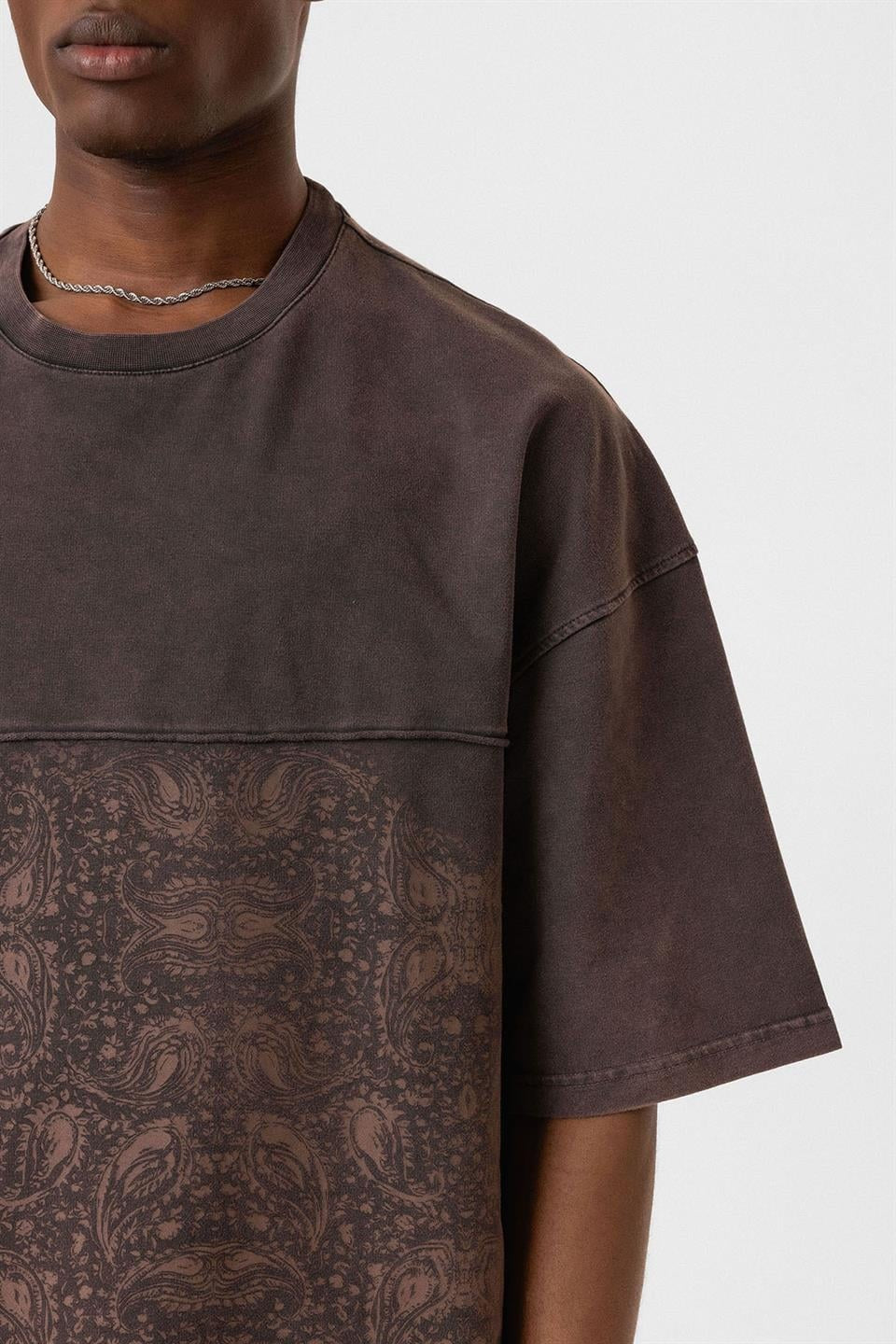 Bisiklet Yaka Yıkamalı Oversize Tişört