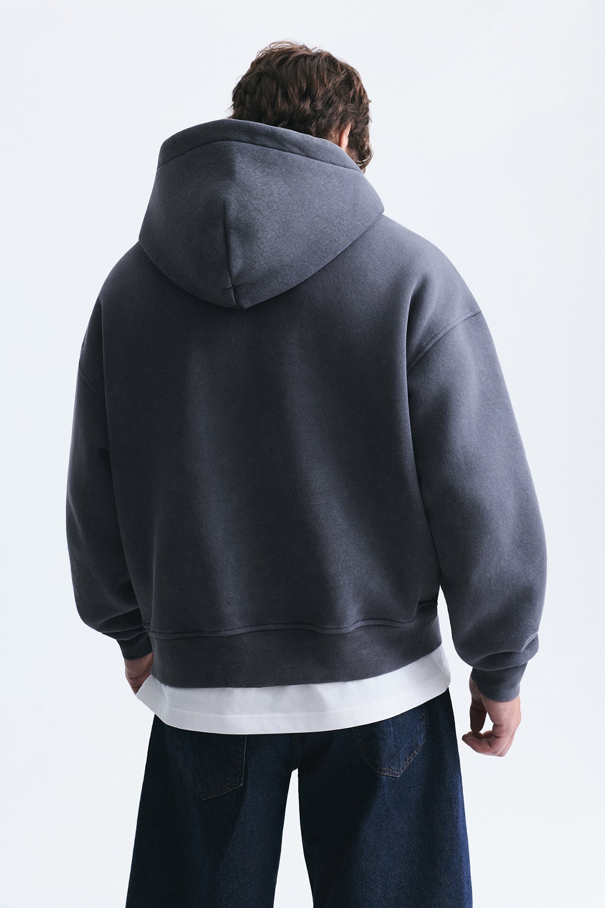 Boxy Fit Metal Klips Kapama Sweatshirt