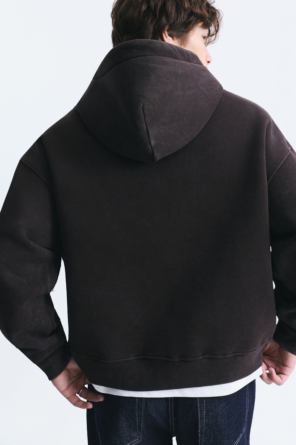 Boxy Fit Metal Klips Kapama Sweatshirt