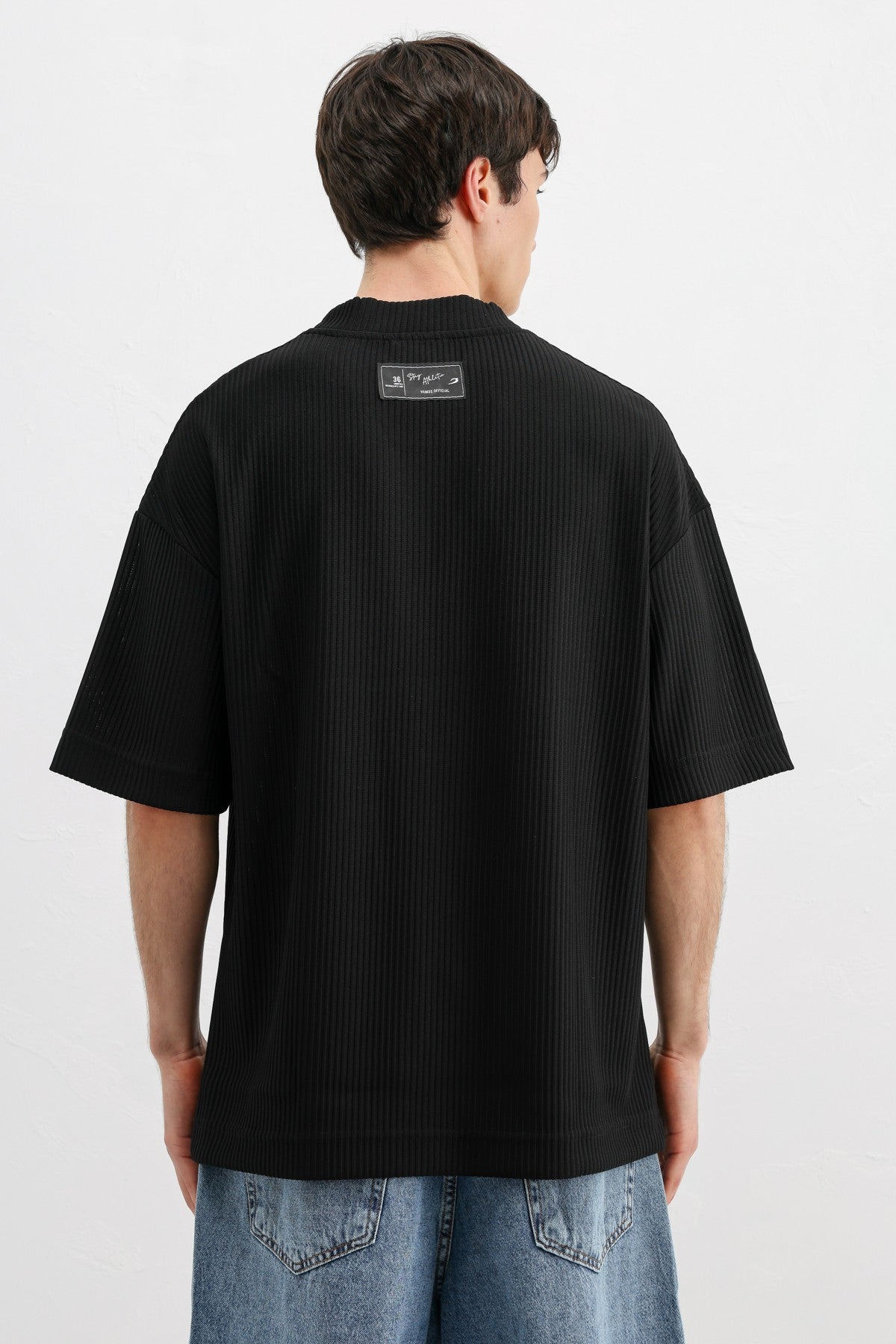 Baskılı Fitilli Oversize Tişört