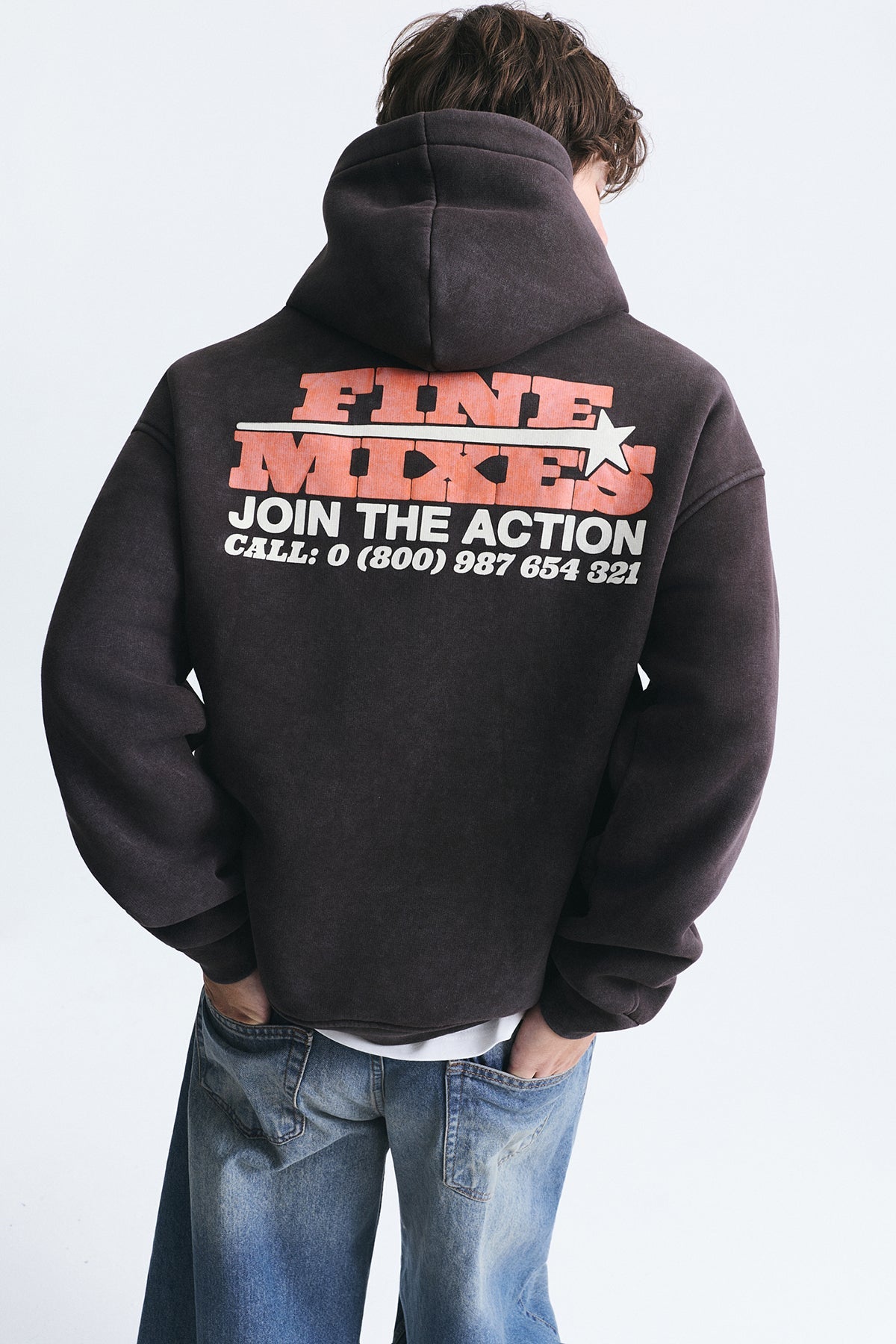 Oversize Yıkamalı Kapüşonlu Sweatshirt
