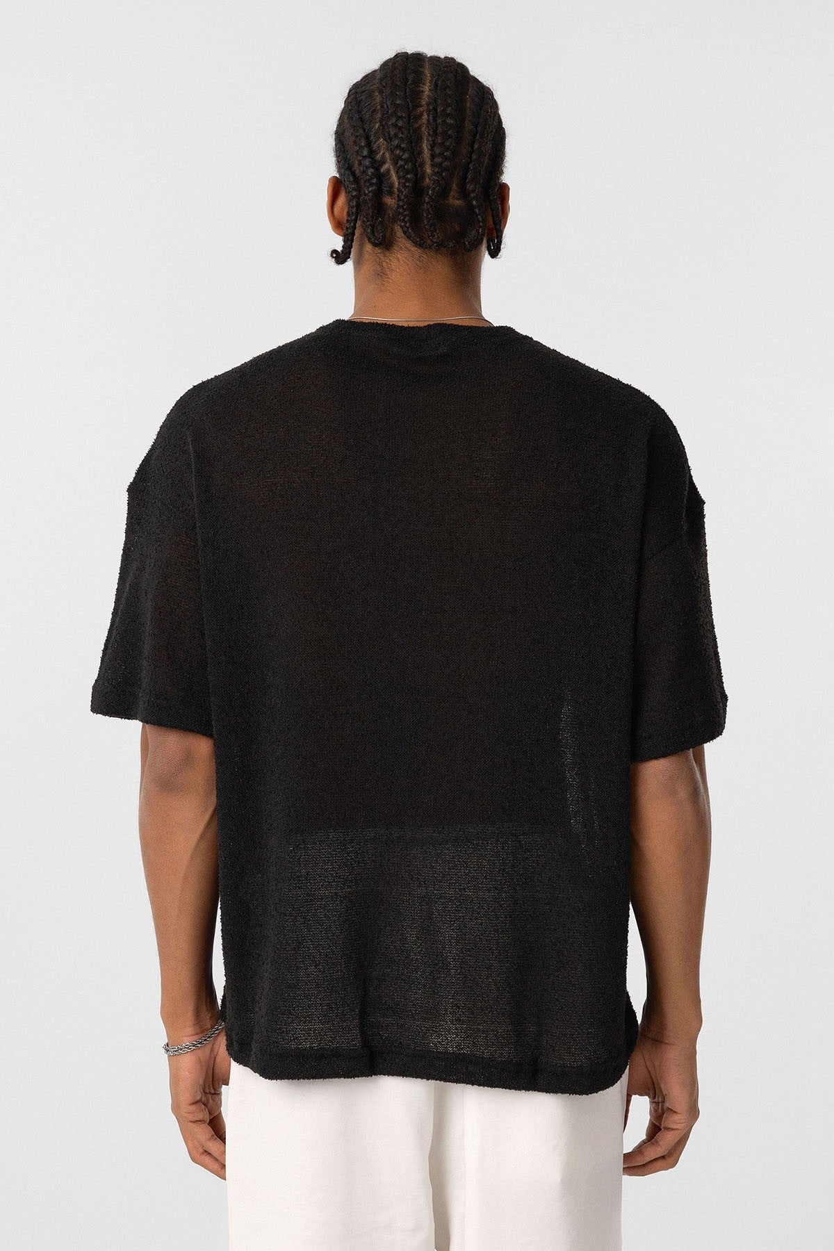 Basic Oversize Düğme Yaka Tişört