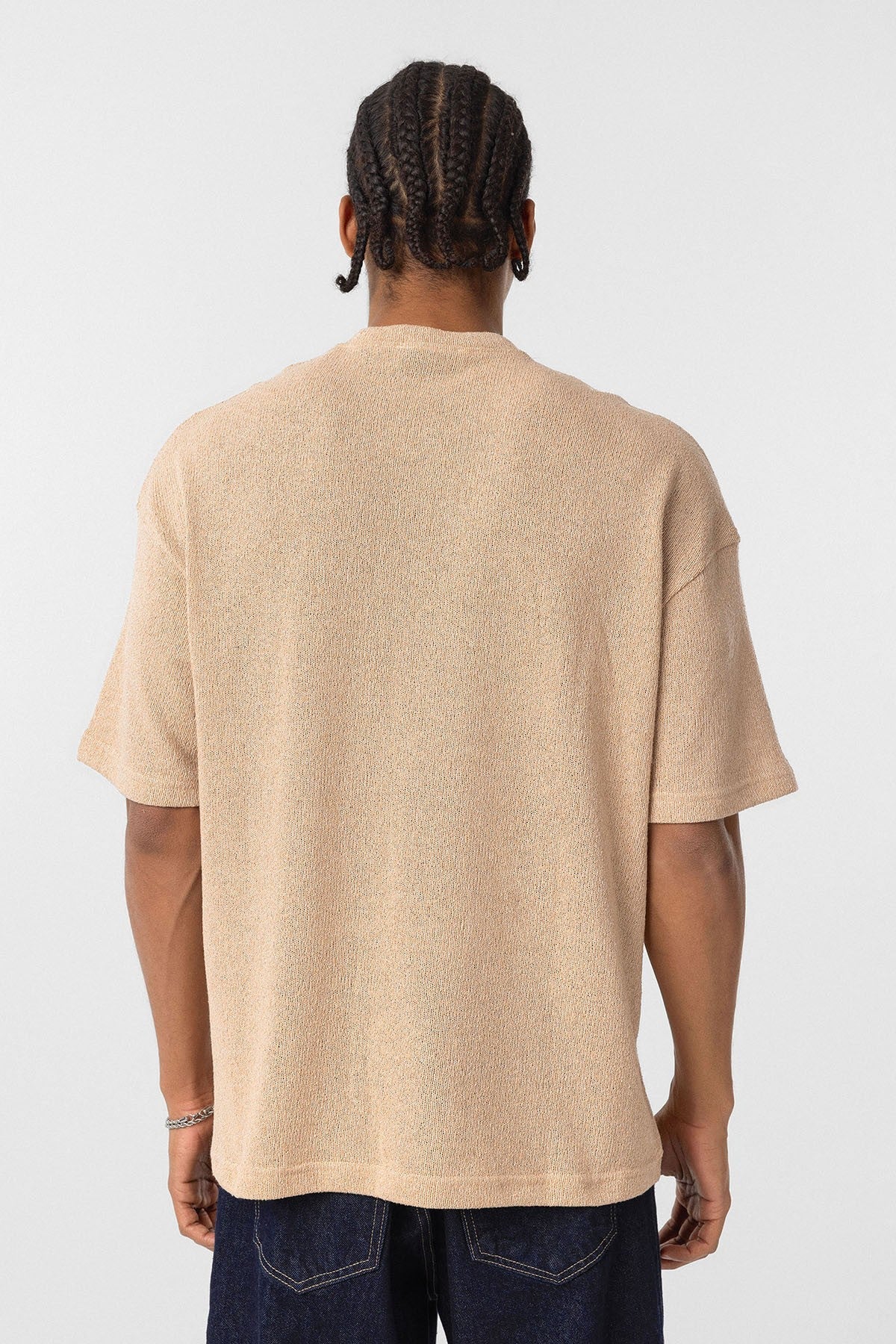 Basic Oversize Düğme Yaka Tişört