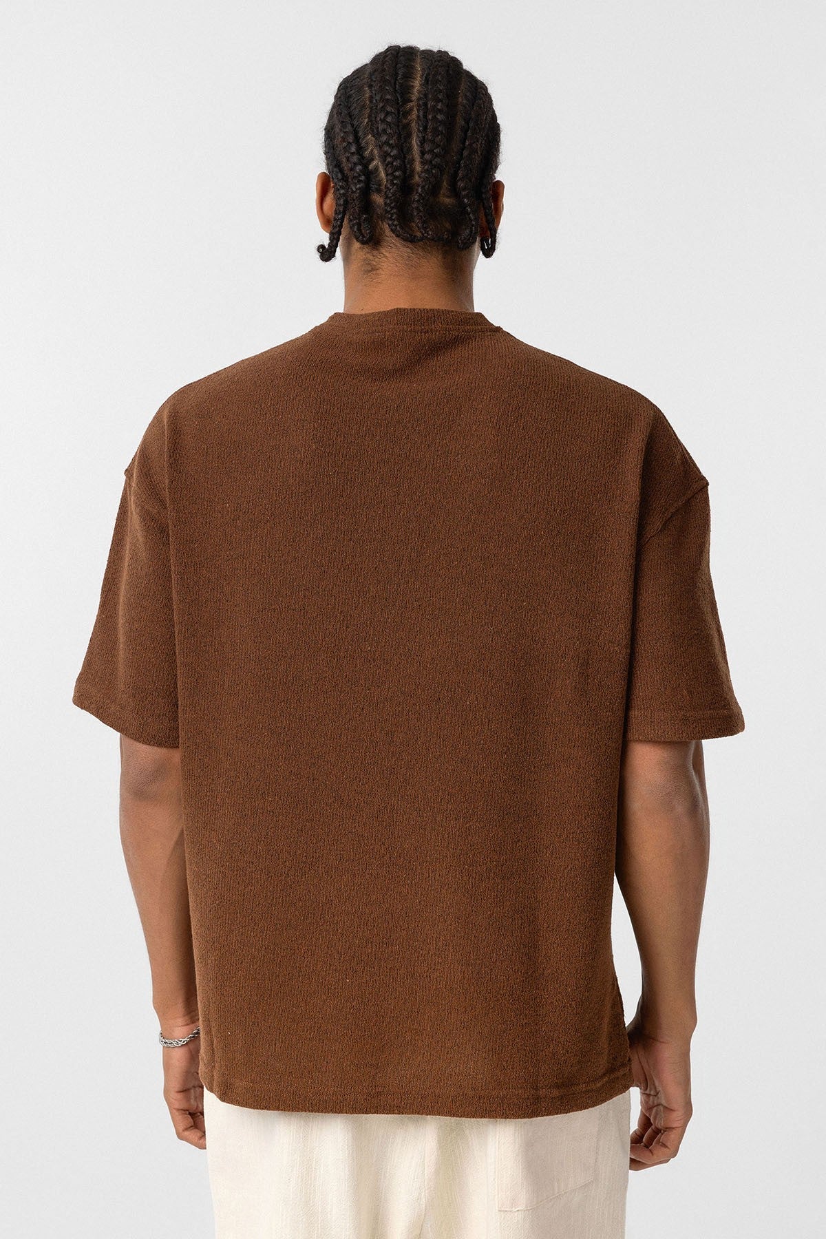 Basic Oversize Düğme Yaka Tişört