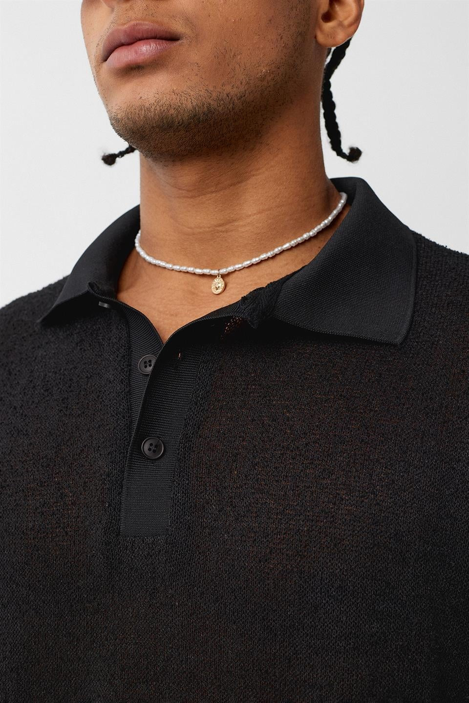 Polo Yaka Triko Oversize Tişört