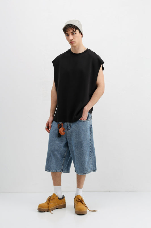 Oversize Kolsuz Basic Tişört
