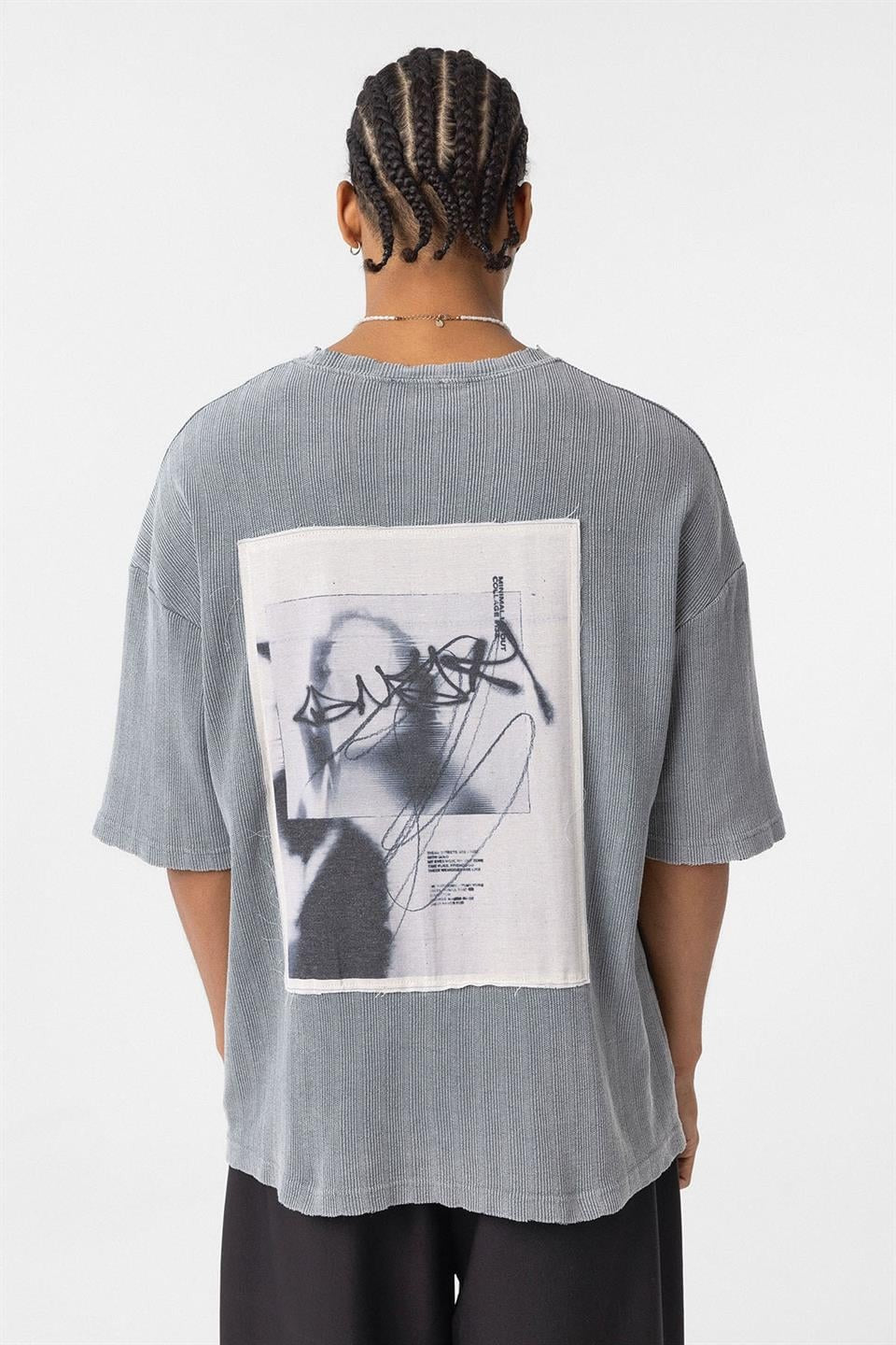 Yıkamalı Triko Oversize Tişört