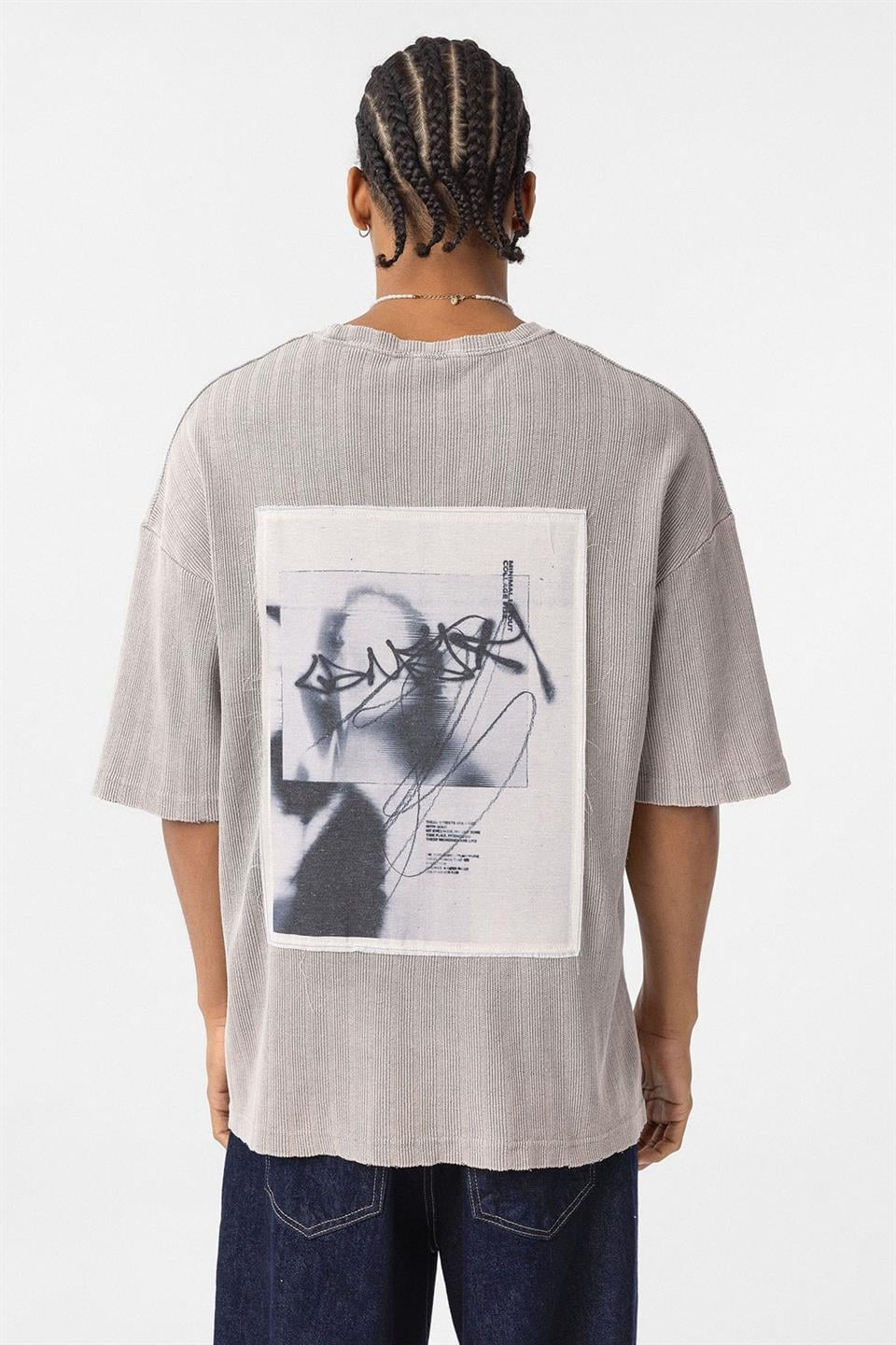 Yıkamalı Triko Oversize Tişört