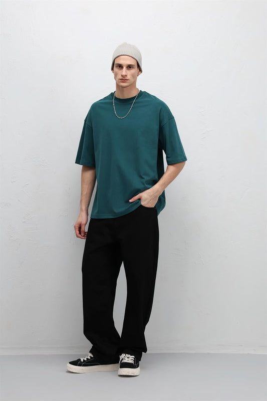Basic Oversize Bisiklet Yaka Tişört