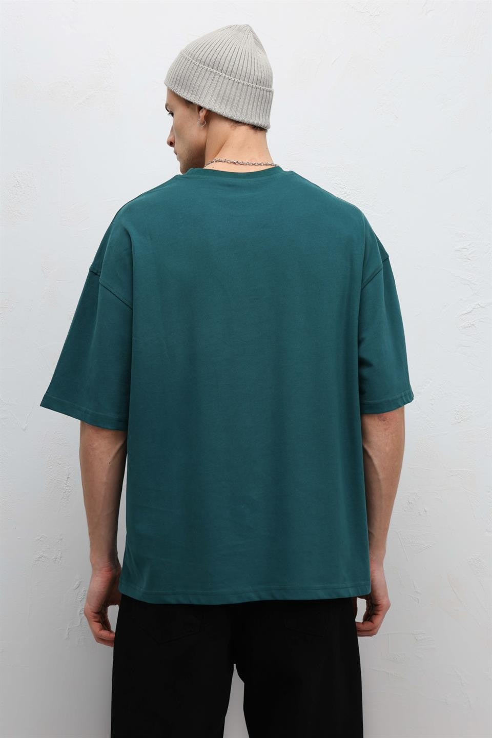 Basic Oversize Bisiklet Yaka Tişört