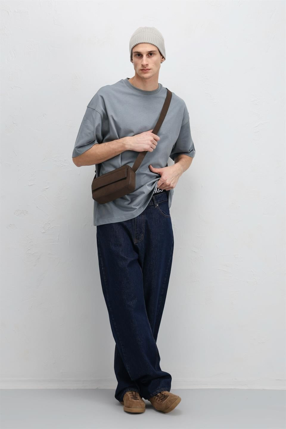 Basic Oversize Bisiklet Yaka Tişört