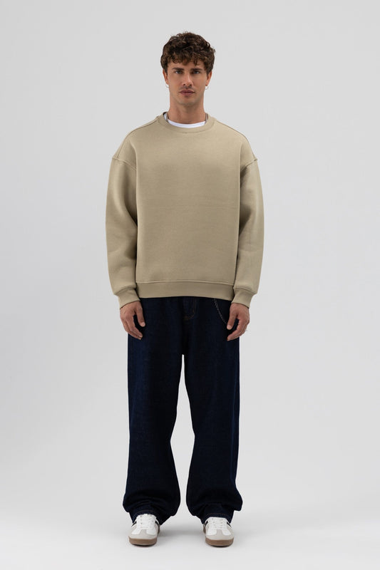 Basic Bisiklet Yaka Oversize Sweatshirt