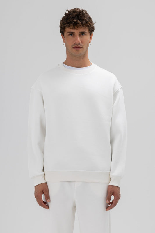 Basic Bisiklet Yaka Oversize Sweatshirt