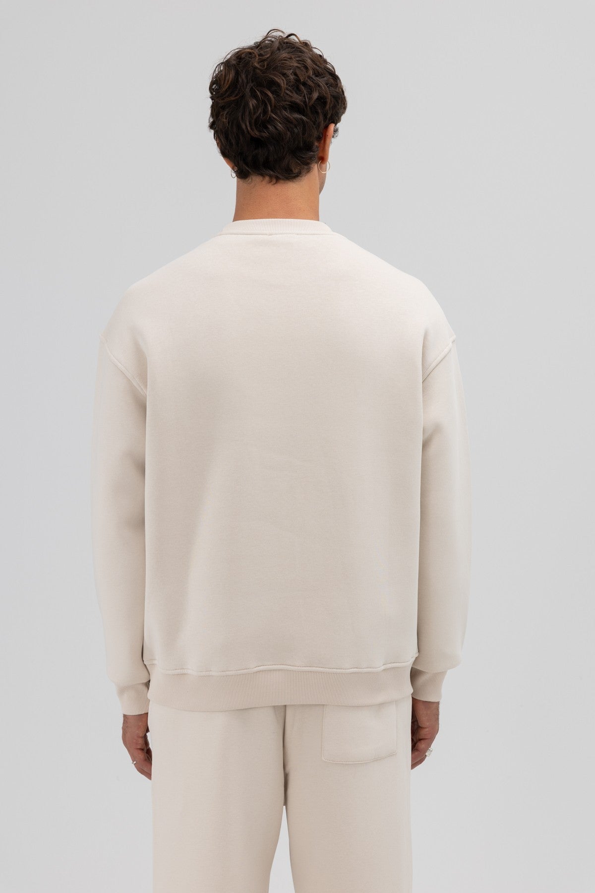 Basic Bisiklet Yaka Oversize Sweatshirt