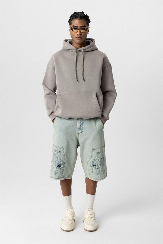 Basic Oversize Kapüşonlu Sweatshirt