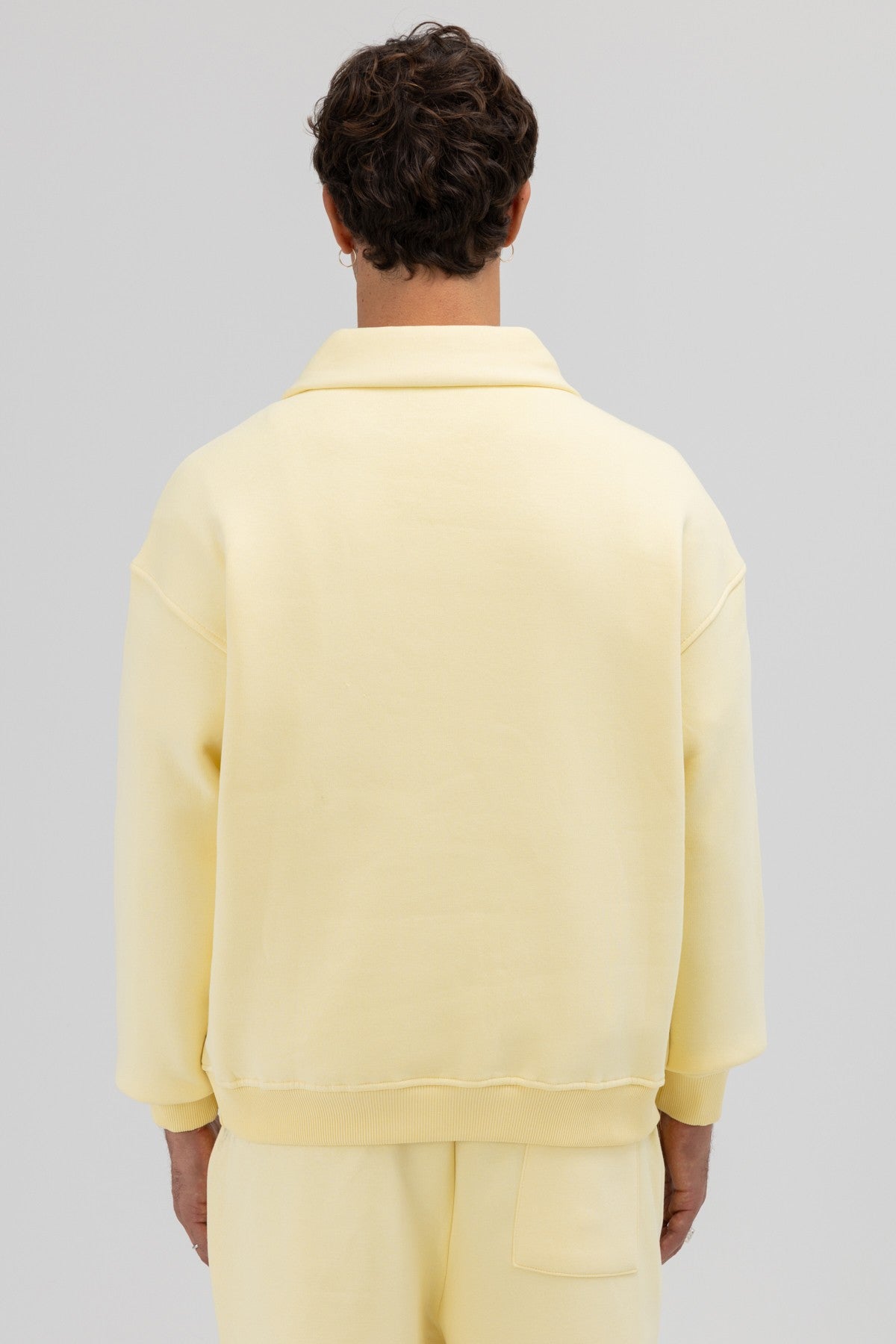 Oversize Fermuarlı Dik Yaka Sweatshirt
