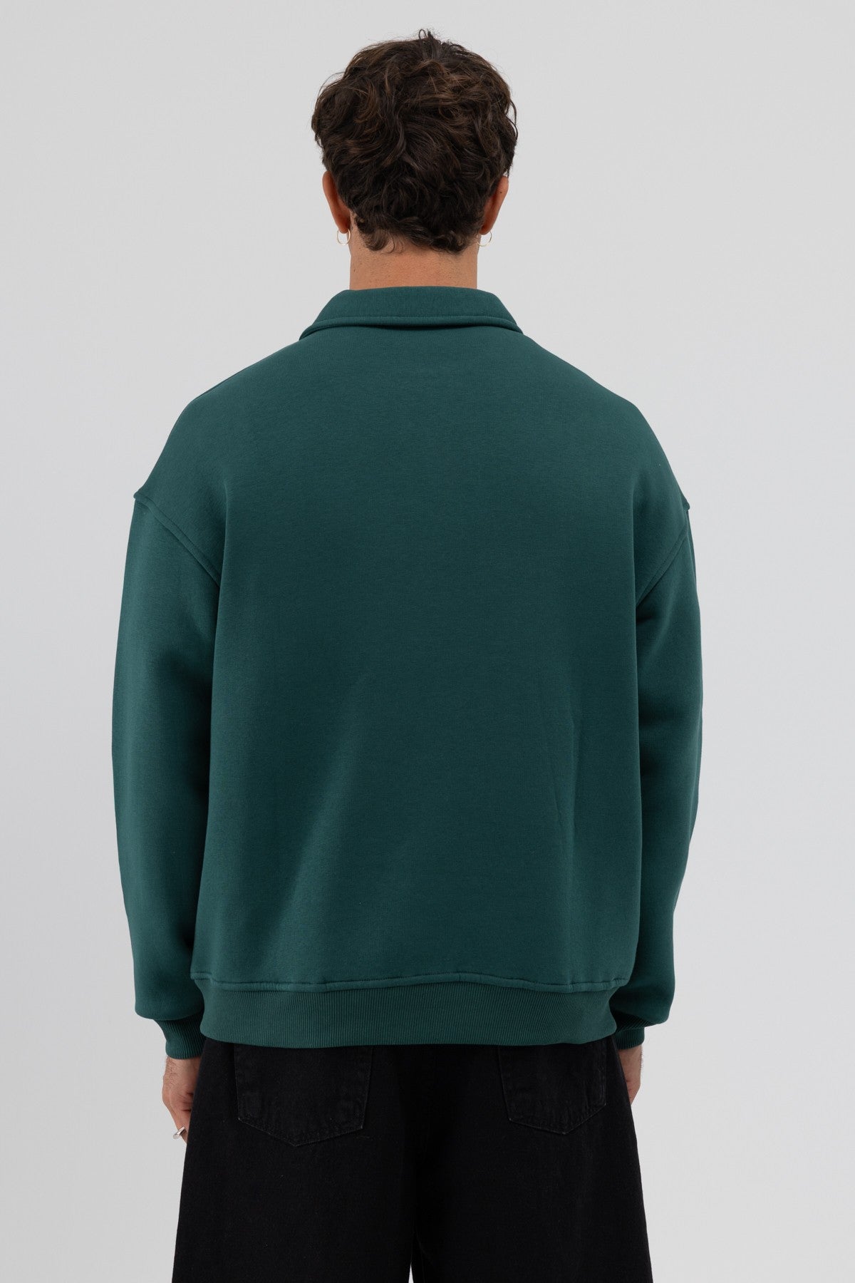 Basic Polo Yaka Sweatshirt