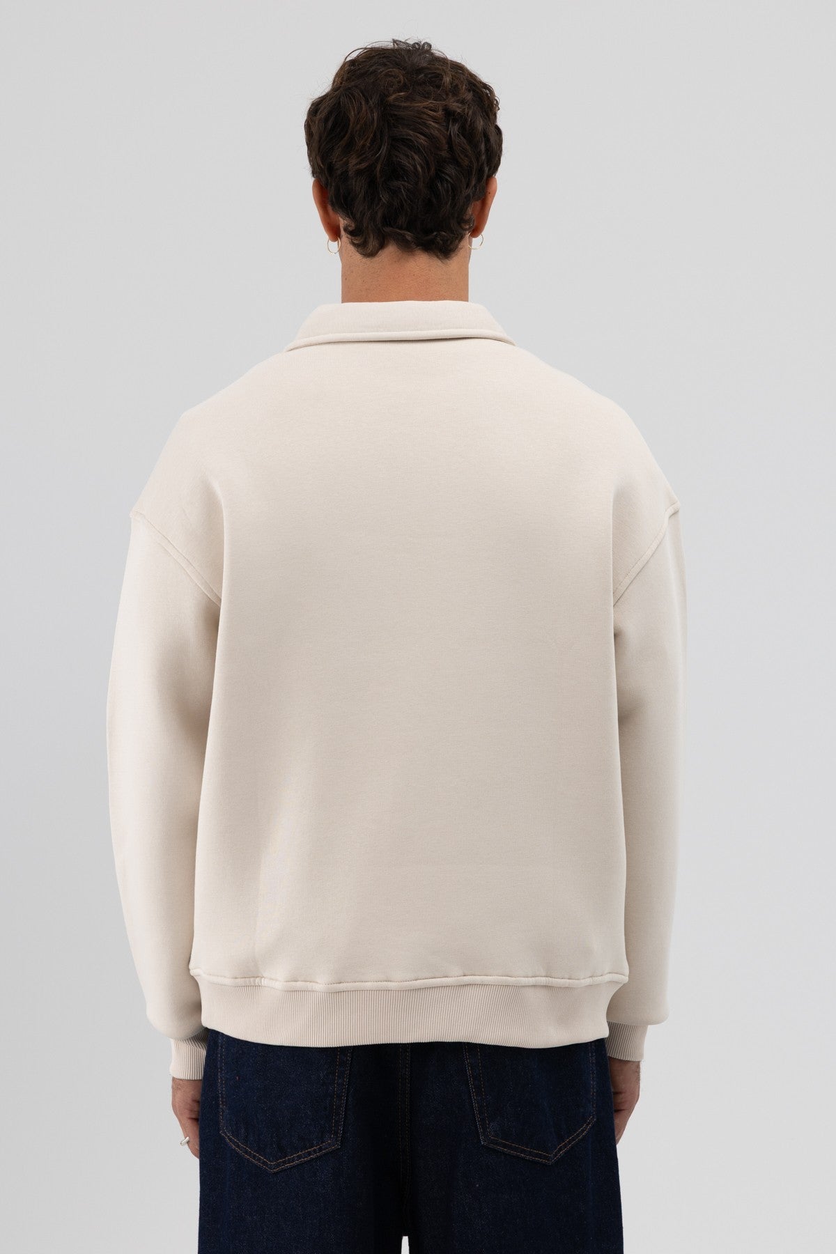 Basic Polo Yaka Sweatshirt