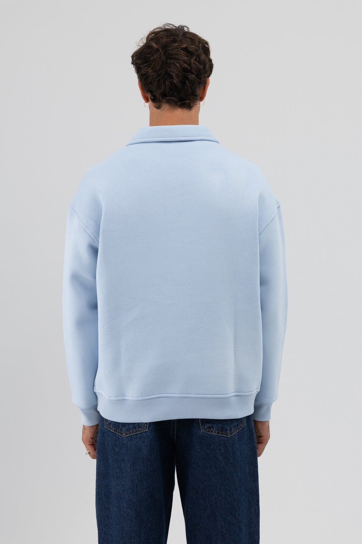 Basic Polo Yaka Sweatshirt