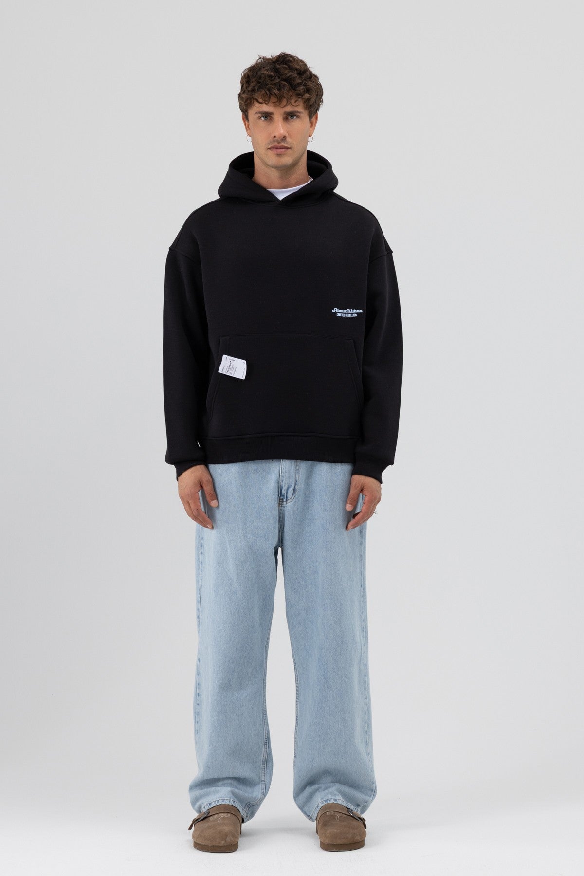 Oversize Kapüşonlu Baskılı Sweatshirt
