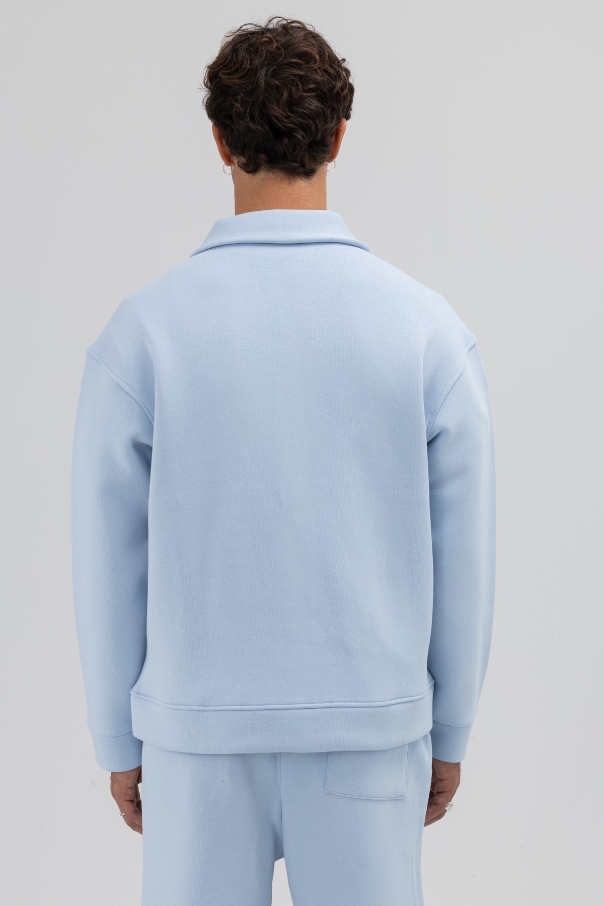 Oversize Önü Fermuarlı Dik Yaka Sweatshirt