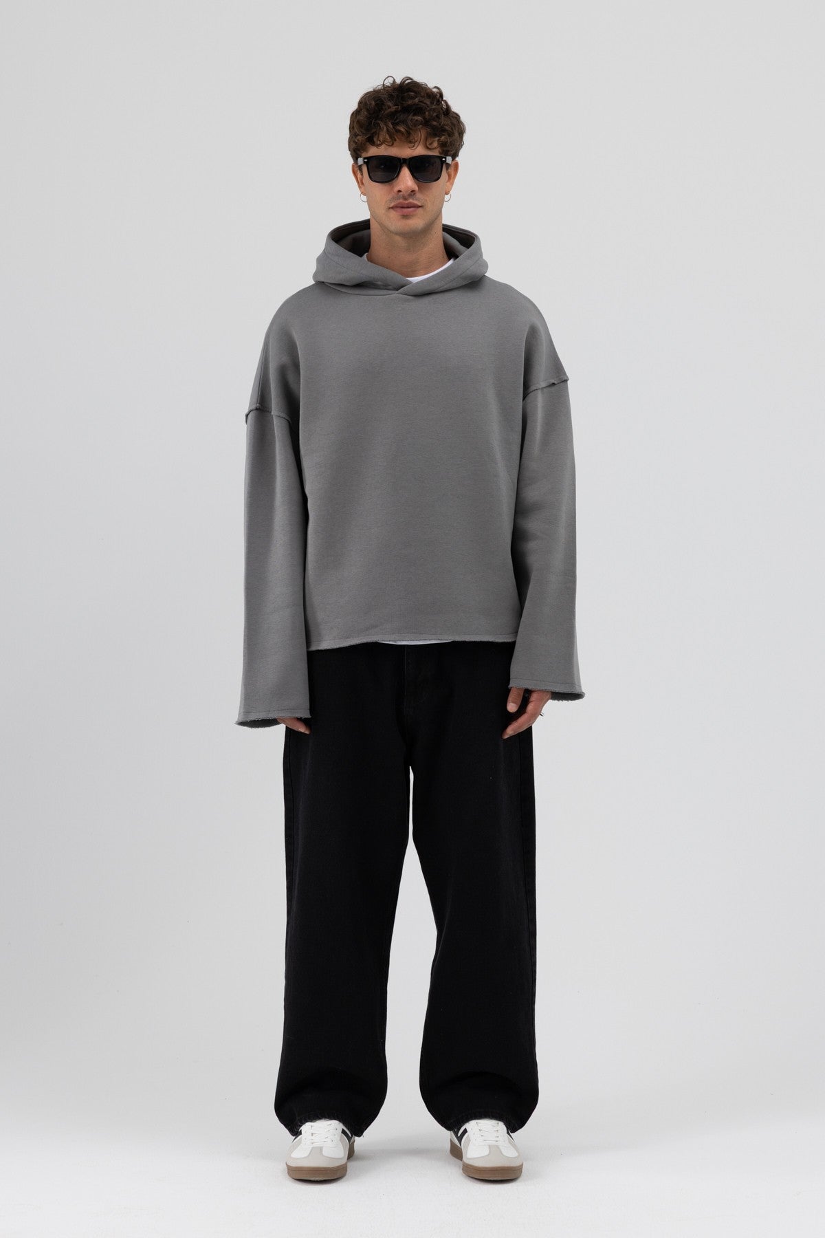 Basic Oversize Dikişsiz Kapüşonlu Sweatshirt