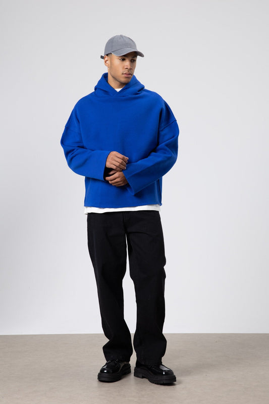 Basic Oversize Dikişsiz Kapüşonlu Sweatshirt